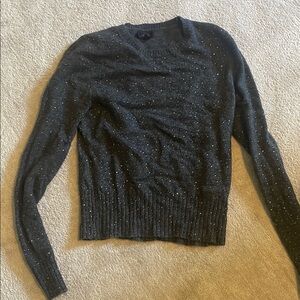 J Crew Cashmere Gray Sweater with Sparkle Detail